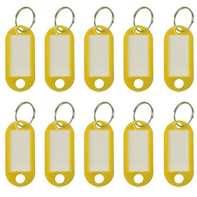 50 бр./лот Цветни пластмасови ключодържатели Ключови етикети Етикет с номерирано име Етикет за багаж ID Етикет с име на етикет с разделен пръстен