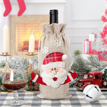 Χριστουγεννιάτικα στολίδια Santa Κάλυμμα μπουκαλιού κρασιού Χιονάνθρωπος Δώρα σαμπάνιας Τσάντες Πρωτοχρονιάς Χριστουγεννιάτικο Διακόσμηση Τραπεζιού για Δείπνο Σπιτιού B03E