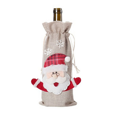 Kalėdų papuošalai Kalėdų Senelio vyno butelio dangtelis Sniego senelis Šampanas Dovanos Krepšiai Naujieji Metai Kalėdos Namų vakarienės vakarėlio stalo dekoras B03E