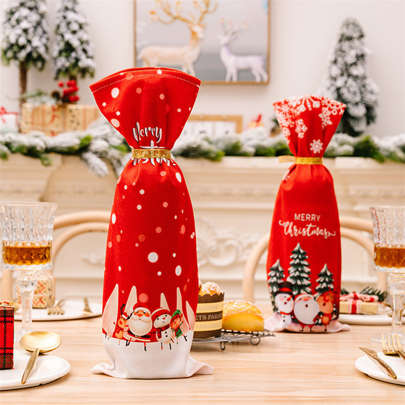 Jõuluveinipudeli kaane kaunistustega rõivakomplekt Jõuluvana lauakaunistus 2022 uusaasta kingitus Noeli jõulukaunistusi koju