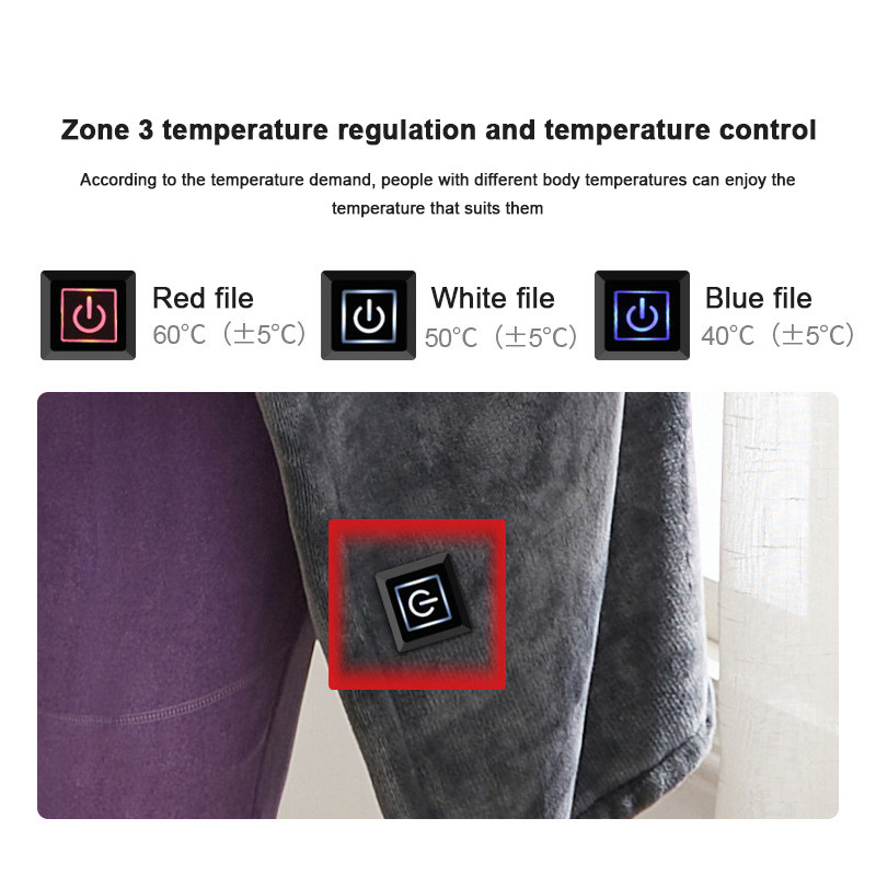 35~65℃ 85x150cm Usb ηλεκτρική θερμαινόμενη κουβέρτα Ζεστό σάλι Θέρμανση βελούδινο ριχτάρι Θερμότερη κάπα Θερμαινόμενη κουβέρτα fleece καλής ποιότητας