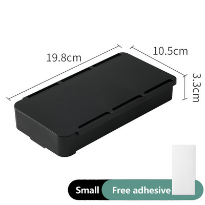 Pašlīmējošs galds uzglabāšanas atvilktnes organizatora kaste Zīmuļu paliktnis Rakstāmgalds paslēpts zem rakstāmgalda statīva Pašlīmējoša zem atvilktnes uzglabāšanas kaste