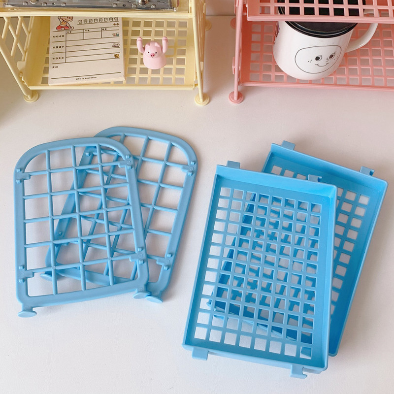 Korea armas kahekihiline kosmeetilise pintsliga pliiatsihoidik Lihtne lauaarvuti kirjatarvete hoiustamisriiul Lihtne isetegemise kokkupandav käsitsi valmistatud riiul