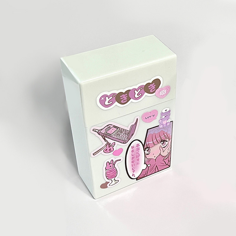 Kpop Photocard Storage Box Επιτραπέζιο λευκό πλαστικό κουτί αποθήκευσης Κουτί φωτογραφιών Organizer κάρτας Σχολική Κορεατική θήκη τσιγάρων