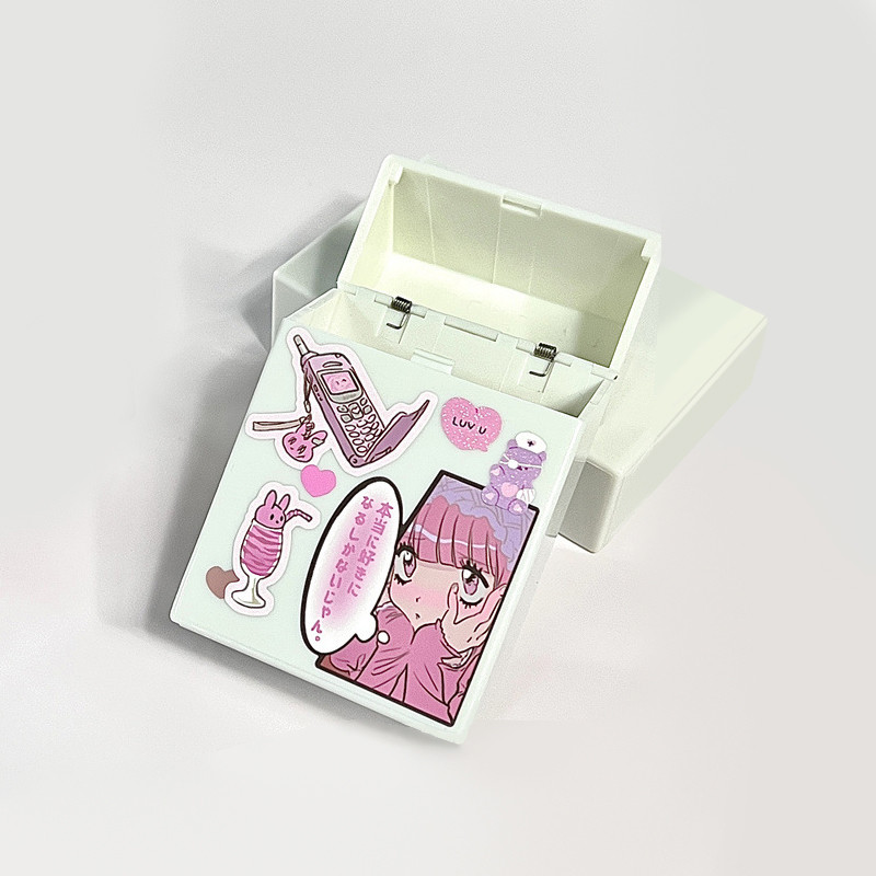 Kpop Photocard Storage Box Επιτραπέζιο λευκό πλαστικό κουτί αποθήκευσης Κουτί φωτογραφιών Organizer κάρτας Σχολική Κορεατική θήκη τσιγάρων