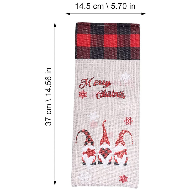 2kom navlaka za bocu vina, božićna haljina za bocu vina, ukrasna navlaka za vino Poklon vrećice za Božić