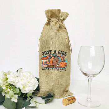 Κολοκύθα Spice latte λινό μπουκάλι τσάντα μπουκαλιού κάλυμμα σκόνης προστατευτικό κάλυμμα διακόσμηση πάρτι Δώρα των Ευχαριστιών για φίλους οικογένεια