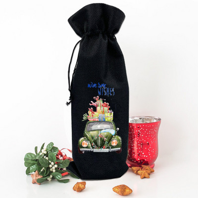 Vrećica za vino s printom božićnog drvca Boca vina Prekrivač za prašinu Novogodišnja zabava Ukrasi boca vina Pokloni za obiteljskog prijatelja