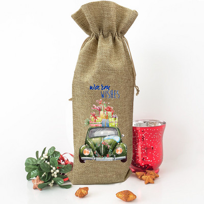 Vrećica za vino s printom božićnog drvca Boca vina Prekrivač za prašinu Novogodišnja zabava Ukrasi boca vina Pokloni za obiteljskog prijatelja