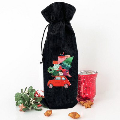 Vrećica za vino s printom božićnog drvca Boca vina Prekrivač za prašinu Novogodišnja zabava Ukrasi boca vina Pokloni za obiteljskog prijatelja