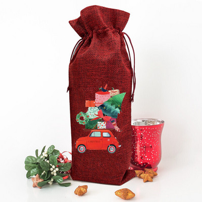 Vrećica za vino s printom božićnog drvca Boca vina Prekrivač za prašinu Novogodišnja zabava Ukrasi boca vina Pokloni za obiteljskog prijatelja