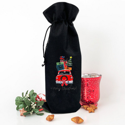 Vrećica za vino s printom božićnog drvca Boca vina Prekrivač za prašinu Novogodišnja zabava Ukrasi boca vina Pokloni za obiteljskog prijatelja