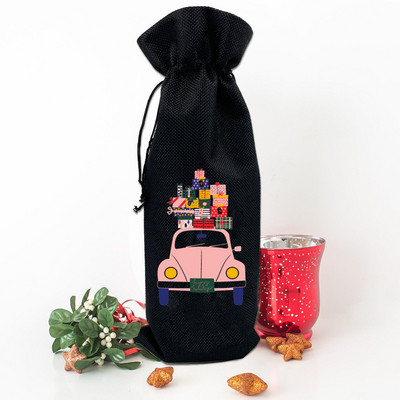 Vrećica za vino s printom božićnog drvca Boca vina Prekrivač za prašinu Novogodišnja zabava Ukrasi boca vina Pokloni za obiteljskog prijatelja