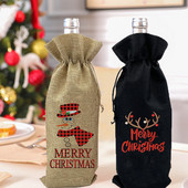 Snjegović Jelen Vrećice za vino Vrećice u paketu Vrećica za višekratnu upotrebu Merry Christmas Party Džep za pohranu vina Novogodišnji poklon za ljubitelje vina