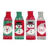 Karácsonyi borosüveg huzat Kreatív dekoratív borosüveg pulóver ruha fesztivál dekorációhoz, újrafelhasználható 4 lehetőség M6CE