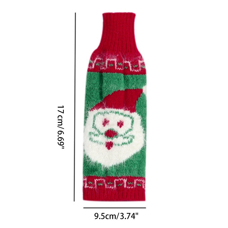 Karácsonyi borosüveg huzat Kreatív dekoratív borosüveg pulóver ruha fesztivál dekorációhoz, újrafelhasználható 4 lehetőség M6CE