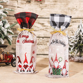 1 τεμ Christmas Forester Snowflake Printed Wine Bottle Bag Champagne Sleeve Sleeve Table Supplies