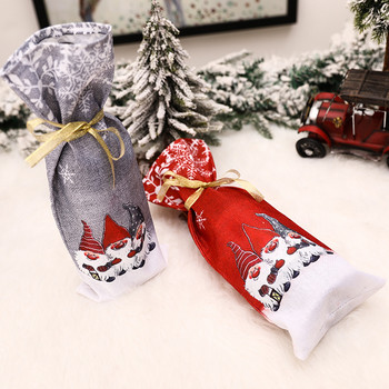 1 τεμ Christmas Forester Snowflake Printed Wine Bottle Bag Champagne Sleeve Sleeve Table Supplies