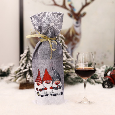 1 τεμ Christmas Forester Snowflake Printed Wine Bottle Bag Champagne Sleeve Sleeve Table Supplies