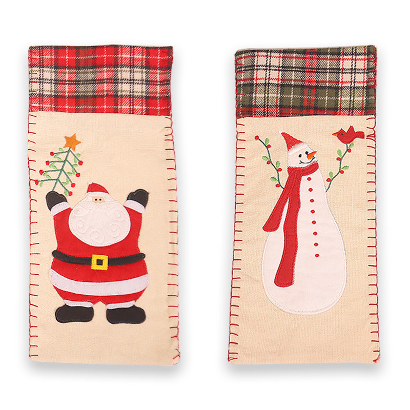 Loominguline jõulukaunistus multifilm Jõuluvana lumememm veinipudeli kaane kott šampanjapudeli kate