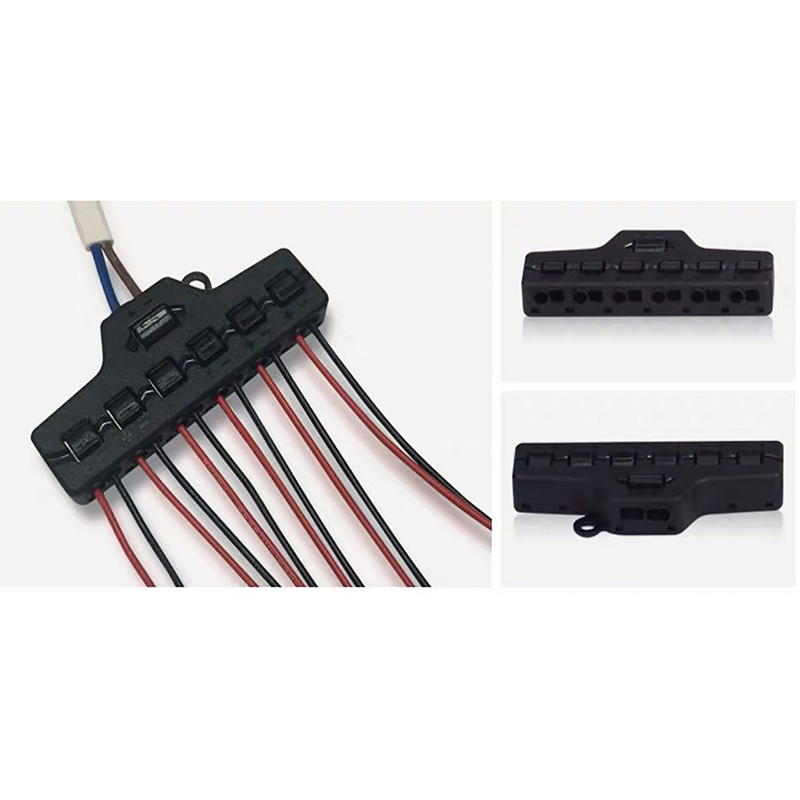 3/6 porti, ātri iespiežami ātri vadu savienotāju sadales vadu kabeļa sadalītāji LED apgaismojuma spaiļu blokam augstas kvalitātes