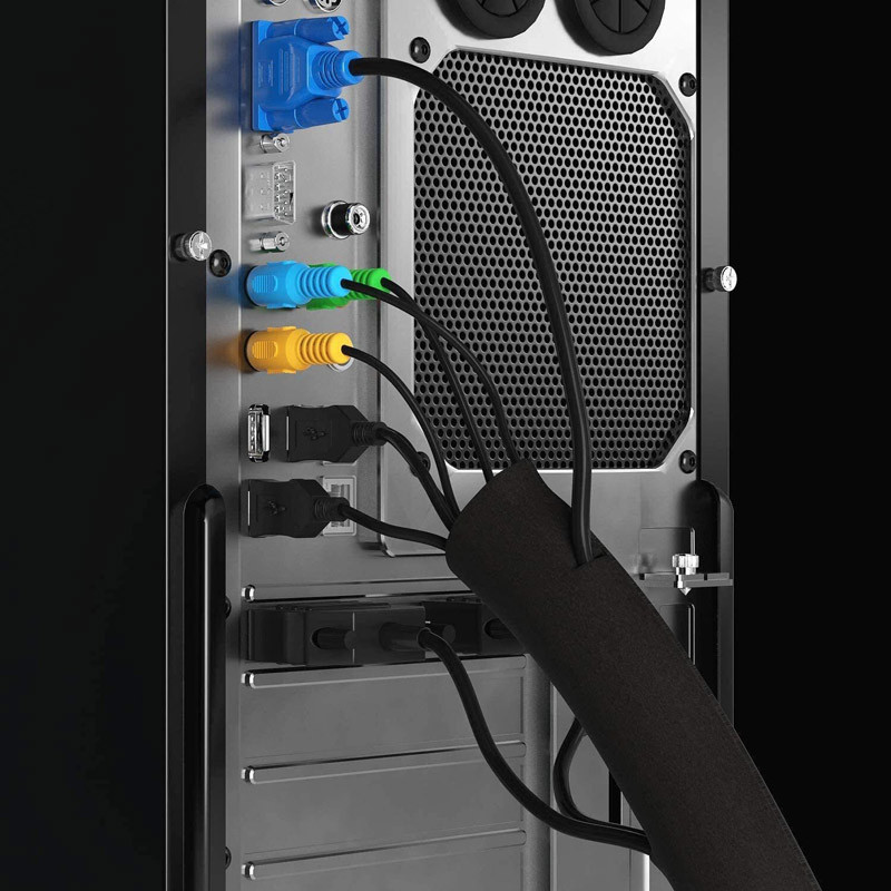 DIY tõmblukuga kaablihülss nailontraadist kaabli haldamise korraldaja varrukas juhtmekaitse toru kaabli organiseerimiskott arvuti arvutile