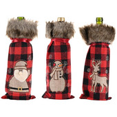 Ziemassvētku vecīša vīna pudeles vāka Ziemassvētku rotājumi mājām 2020. gada Ziemassvētku zeķu dāvana Navidad Jaungada dekors 2021