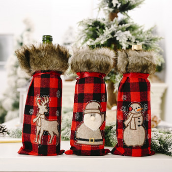 Дядо Коледа Капак за бутилка вино Коледна украса за дома 2020 Коледен чорап Подарък Navidad Новогодишен декор 2021