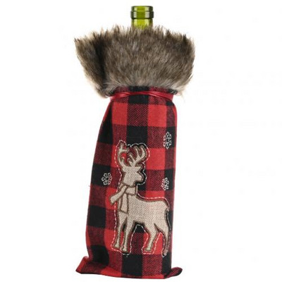 Ziemassvētku vecīša vīna pudeles vāka Ziemassvētku rotājumi mājām 2020. gada Ziemassvētku zeķu dāvana Navidad Jaungada dekors 2021