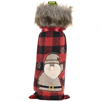 Ziemassvētku vecīša vīna pudeles vāka Ziemassvētku rotājumi mājām 2020. gada Ziemassvētku zeķu dāvana Navidad Jaungada dekors 2021