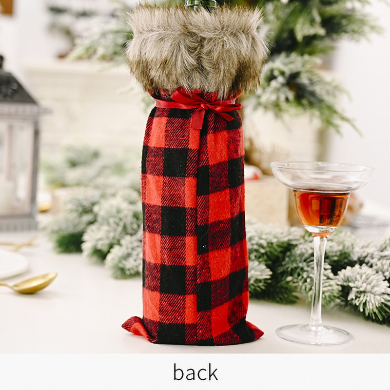 Ziemassvētku vecīša vīna pudeles vāka Ziemassvētku rotājumi mājām 2020. gada Ziemassvētku zeķu dāvana Navidad Jaungada dekors 2021