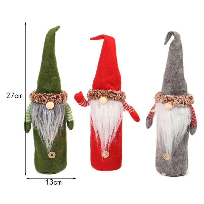 Jõuluvana näota Gnome veinipudeli kaaned šampanjakoti puhkusepeo kujundusega veinipudeli kaaned