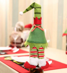 Set de decor pentru sticle de vin de Crăciun Capac pentru sticle de cerb Moș Crăciun Decor pentru bucătărie pentru petrecerea de Revelion