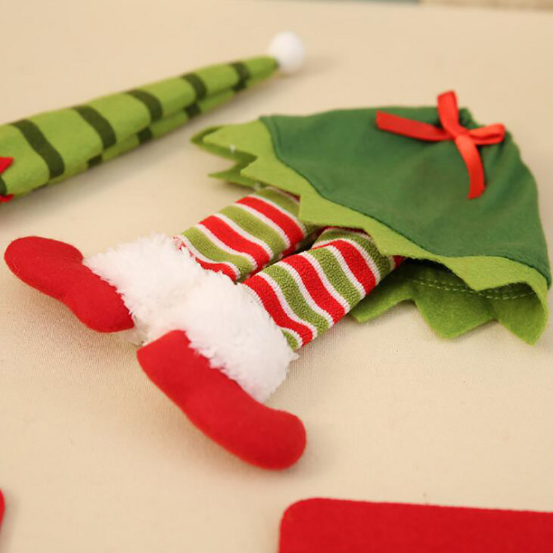 Set de decor pentru sticle de vin de Crăciun Capac pentru sticle de cerb Moș Crăciun Decor pentru bucătărie pentru petrecerea de Revelion