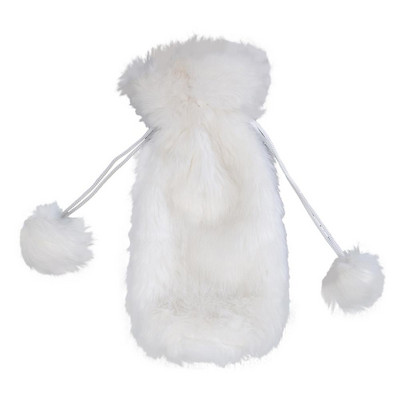 Jõulukarusnahast šampanjapudeli kate Jõuluveinipudelikott talvepühade pidude kaunistamiseks