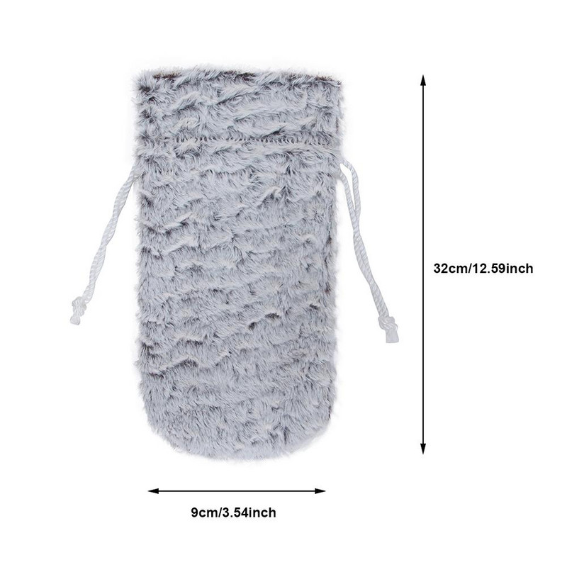 Jõulukarusnahast šampanjapudeli kate Jõuluveinipudelikott talvepühade pidude kaunistamiseks