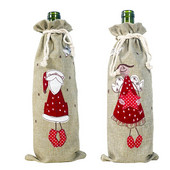 Pulover nou pentru sticla de vin de Crăciun, păpuși, păpuși, șampanie, capac pentru sticla de vin, pentru petrecerea de Crăciun, decorațiuni pentru sticlă de masă
