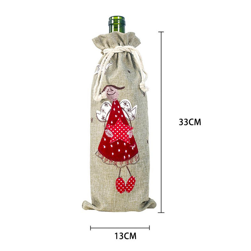 Naujas kalėdinis vyno butelio megztinis Sniego senelis lėlės šampano vyno butelio dangtelis Kalėdų vakarėliui pietų stalo butelių papuošimai