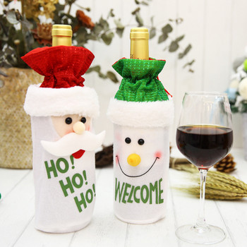 Καλά Χριστούγεννα Κάλυμμα Μπουκαλιού Κρασιού Χριστουγεννιάτικο Διακοσμητικό Τραπέζιου Μπουκαλιού Σαμπάνιας Σχέδιο Santa Reindeer Snowman