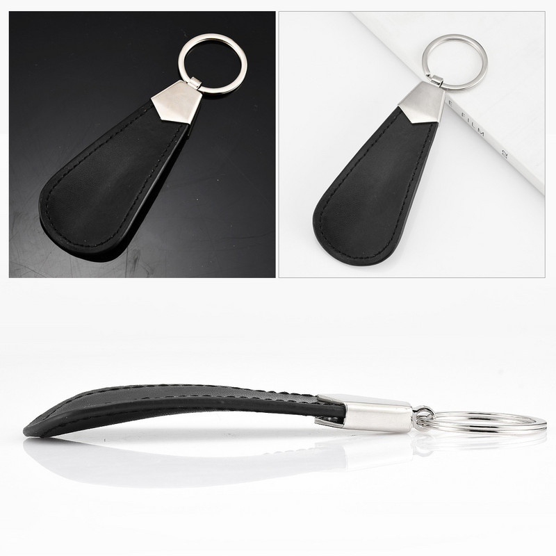 Corn de pantofi portabil din oțel inoxidabil Mâner pliabil din piele PU cu breloc pentru casă