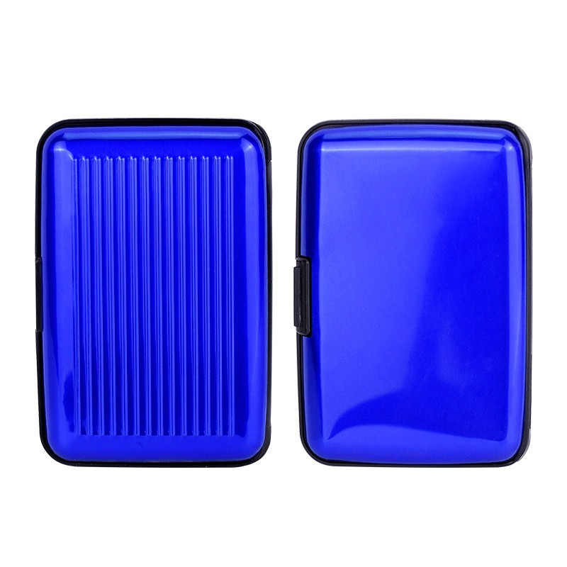 1 db férfi alumínium bankkártya tartó blokkoló kemény tokos pénztárca tömör hitelkártya beolvasás elleni védő kártyatartó