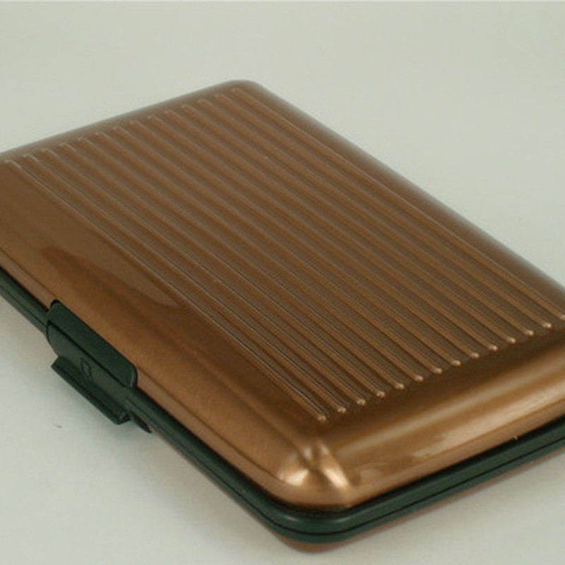 1 db férfi alumínium bankkártya tartó blokkoló kemény tokos pénztárca tömör hitelkártya beolvasás elleni védő kártyatartó