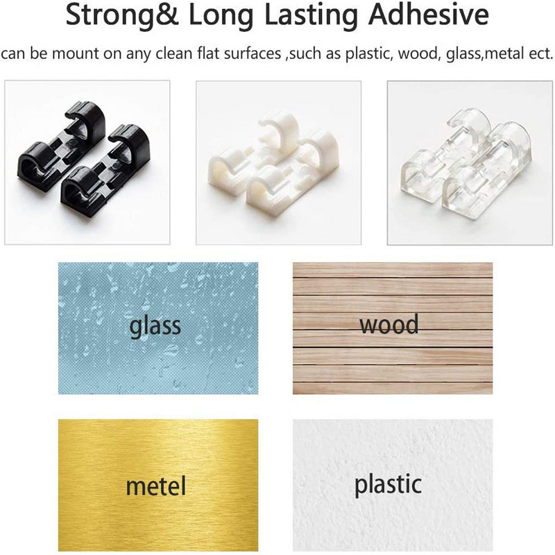 20 vnt. kabelių tvarkyklės spaustukai Kabelių valdymo darbalaukio ir darbo vietos laidų tvarkyklės laido laikiklis USB įkrovimo duomenų linijos vyniotuvas