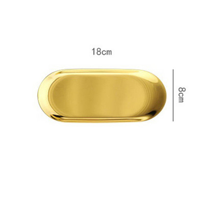 Modes stila nerūsējošā tērauda paplāte juvelierizstrādājumu uzglabāšanas paplāte Augļi konfekšu šķīvji fotogrāfiju rekvizīti Mājas rakstāmgalda dekorēšana