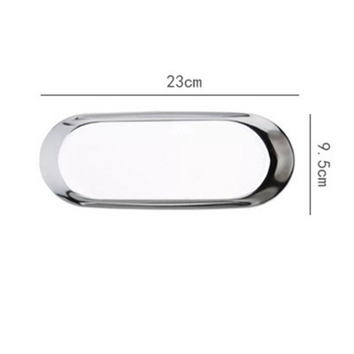 Modes stila nerūsējošā tērauda paplāte juvelierizstrādājumu uzglabāšanas paplāte Augļi konfekšu šķīvji fotogrāfiju rekvizīti Mājas rakstāmgalda dekorēšana