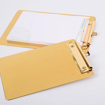 Златен метален лист за писане Подложка за клипборд Меню Папка за съхранение на файлове с данни за офис ресторант хотел дом
