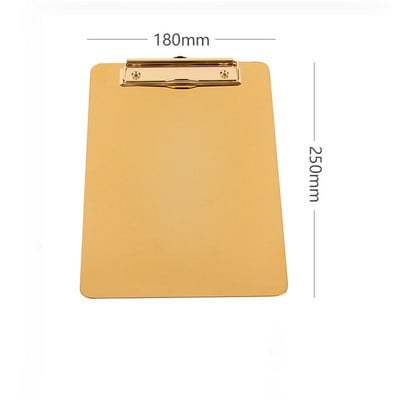 Tampă pentru foi de scris din metal auriu, meniu, dosar de stocare a fișierelor de date pentru birou, restaurant, hotel, acasă
