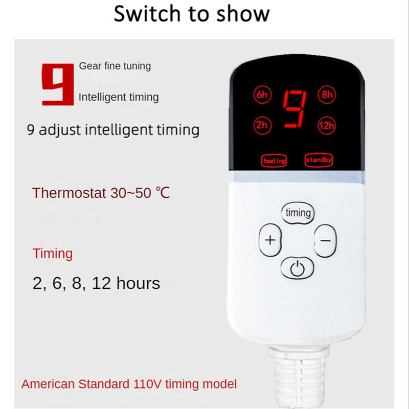 Viena korpusa sildītājs 45 X45 CM apsildāms segas termostats, elektriskā sega ASV spraudnis