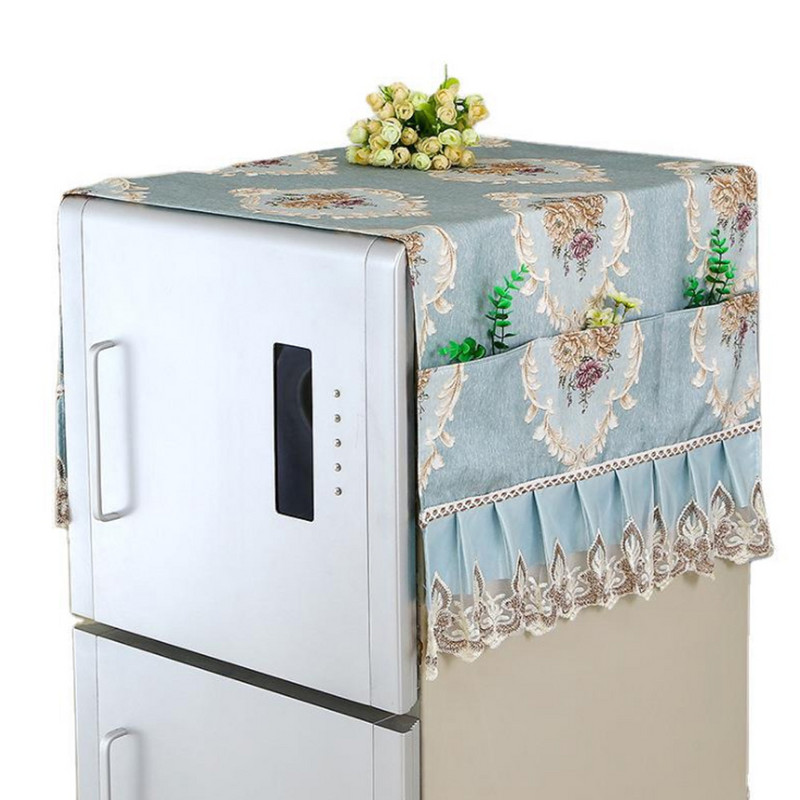 Szövet hűtőszekrény porvédő huzat Kétoldalas zsebes többfunkciós porálló ruha mosógép huzat Lakástextil