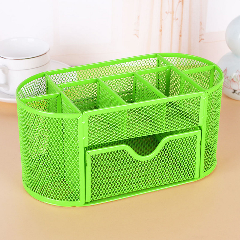 9 Съхранение Многофункционален органайзер за бюро Мрежест метален държач за писалка Контейнер за канцеларски материали Каса Ученически пособия Аксесоари